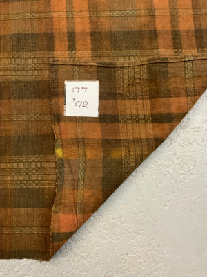 Vintage plaid handmade cloth (177 x 172cm)