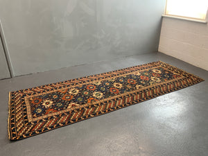 Caucasian antique Shirvan blossom type long rug (292 x 108cm)