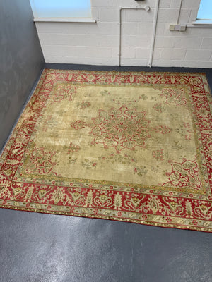 Indian antique pale colour carpet (306 x 292cm)