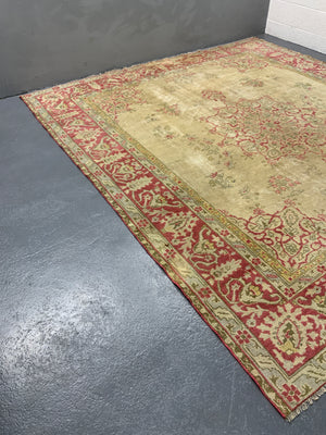 Indian antique pale colour carpet (306 x 292cm)