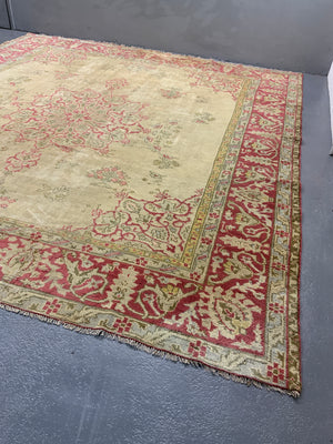 Indian antique pale colour carpet (306 x 292cm)