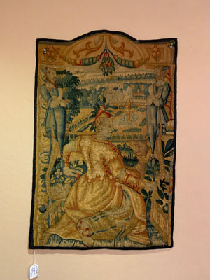 Pair of Brussels antique tapestry border fragments small (~71 x 46cm) [2]