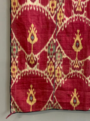 Uzbek antique silk ikat panel (203 x 92cm)