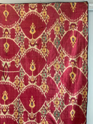 Uzbek antique silk ikat panel (203 x 92cm)