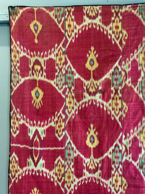 Uzbek antique silk ikat panel (203 x 92cm)