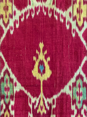 Uzbek antique silk ikat panel (203 x 92cm)
