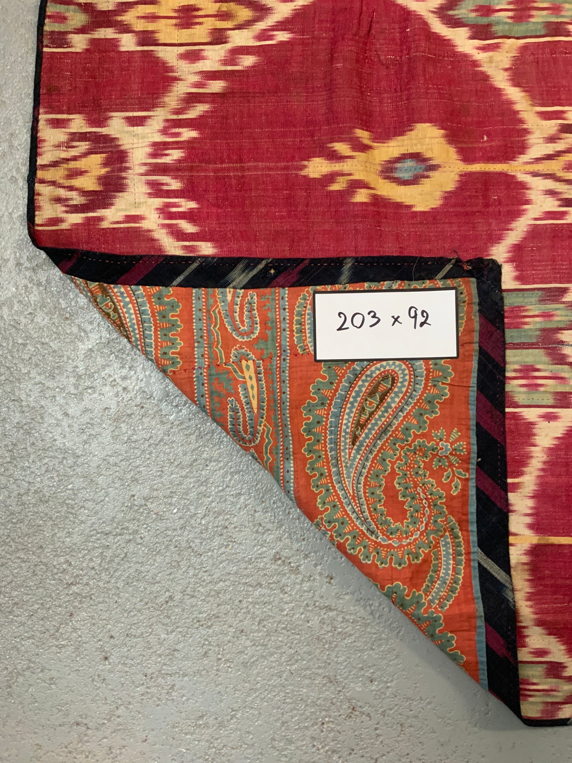 Uzbek antique silk ikat panel (203 x 92cm) - Clive Rogers