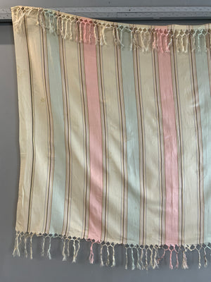 Late Victorian plain candy striped shawl (152 x 113cm)