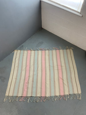Late Victorian plain candy striped shawl (152 x 113cm)