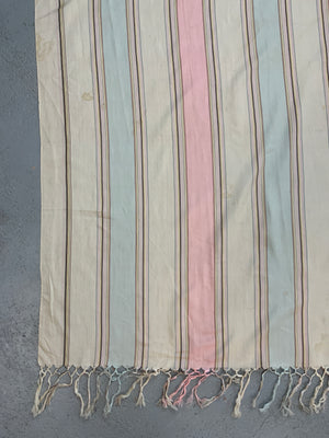 Late Victorian plain candy striped shawl (152 x 113cm)