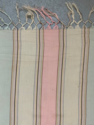 Late Victorian plain candy striped shawl (152 x 113cm)