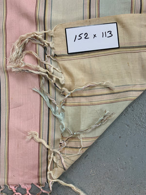 Late Victorian plain candy striped shawl (152 x 113cm)