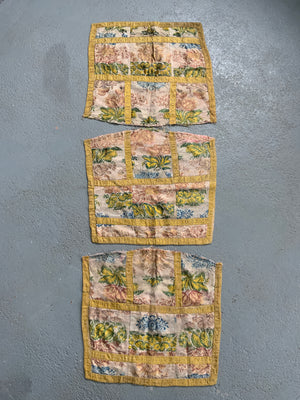 French antique silk brocade pieces (47 x 53cm) [3]