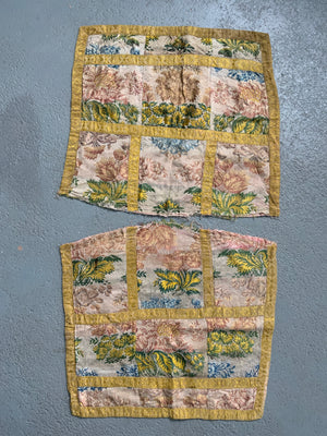 French antique silk brocade pieces (47 x 53cm) [3]