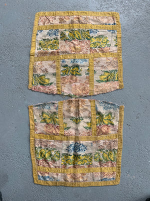 French antique silk brocade pieces (47 x 53cm) [3]