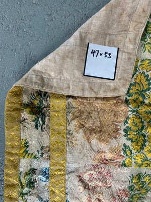 French antique silk brocade pieces (47 x 53cm) [3]