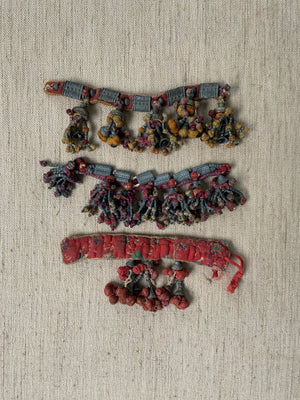 Indian Bangara anklets shell and bead work (48 x 48cm)