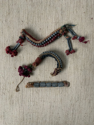 Indian Bangara anklets shell and bead work (48 x 48cm)