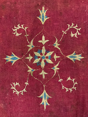 Tibetan coverlet silk embroidery on a felted wool cloth (126 x 103cm)