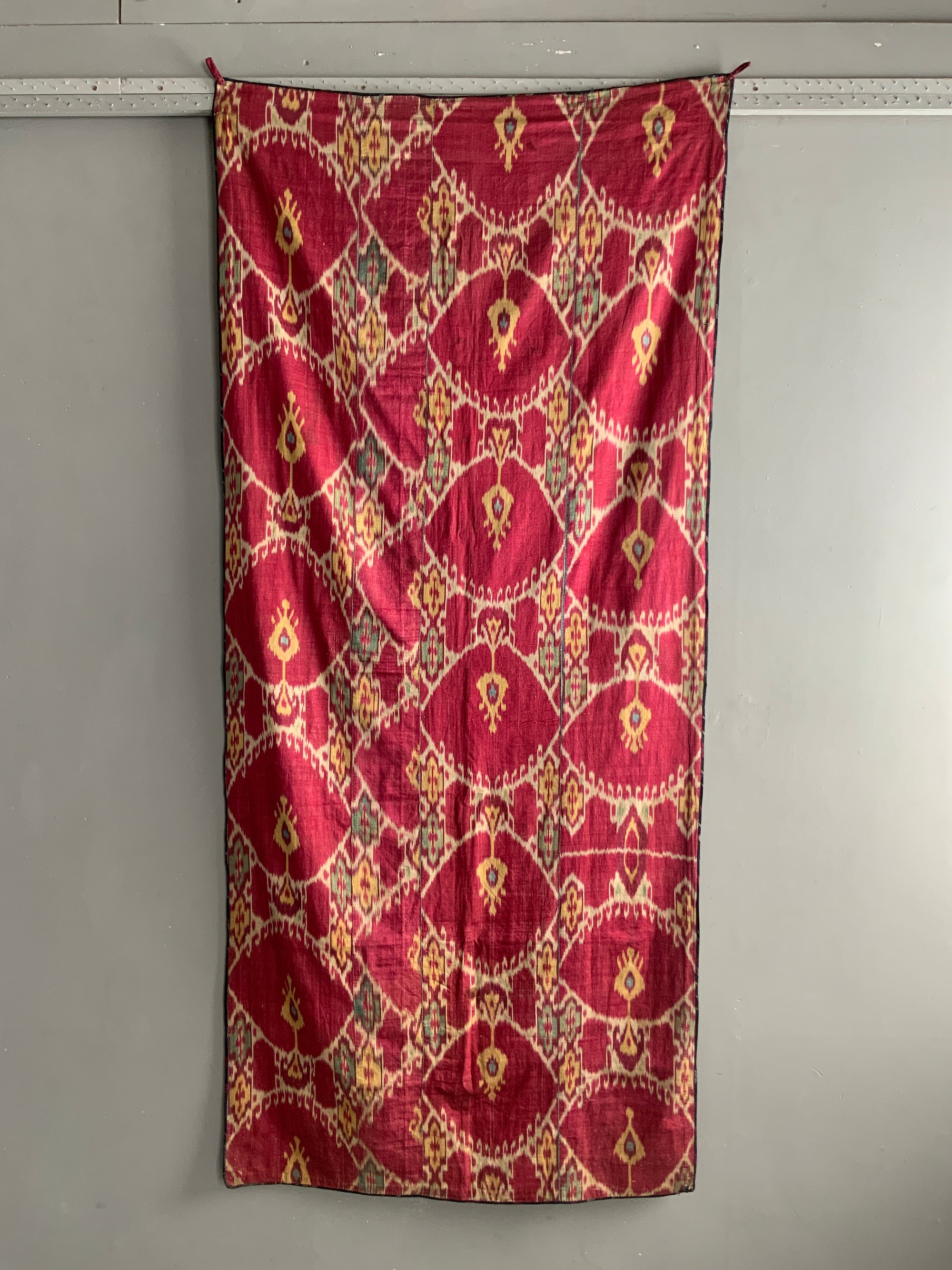 Uzbek antique silk ikat panel (203 x 92cm)