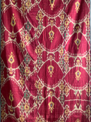 Uzbek antique silk ikat panel (203 x 92cm)
