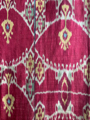 Uzbek antique silk ikat panel (203 x 92cm)