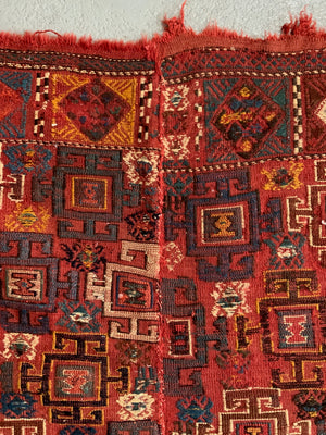 Caucasian antique palas flatweave (183 x 139cm)