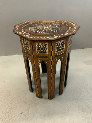 Ottoman Levantine decagonal table with MOP inlay (59 x 46 x 46cm) *AF