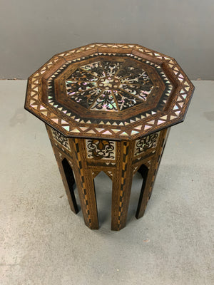 Ottoman Levantine decagonal table with MOP inlay (59 x 46 x 46cm) *AF