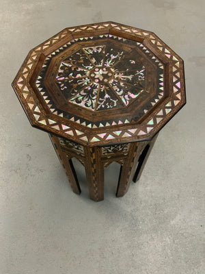 Ottoman Levantine decagonal table with MOP inlay (59 x 46 x 46cm) *AF
