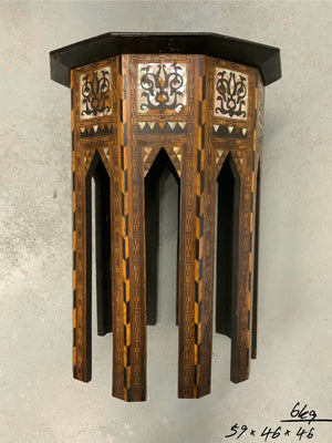 Ottoman Levantine decagonal table with MOP inlay (59 x 46 x 46cm) *AF