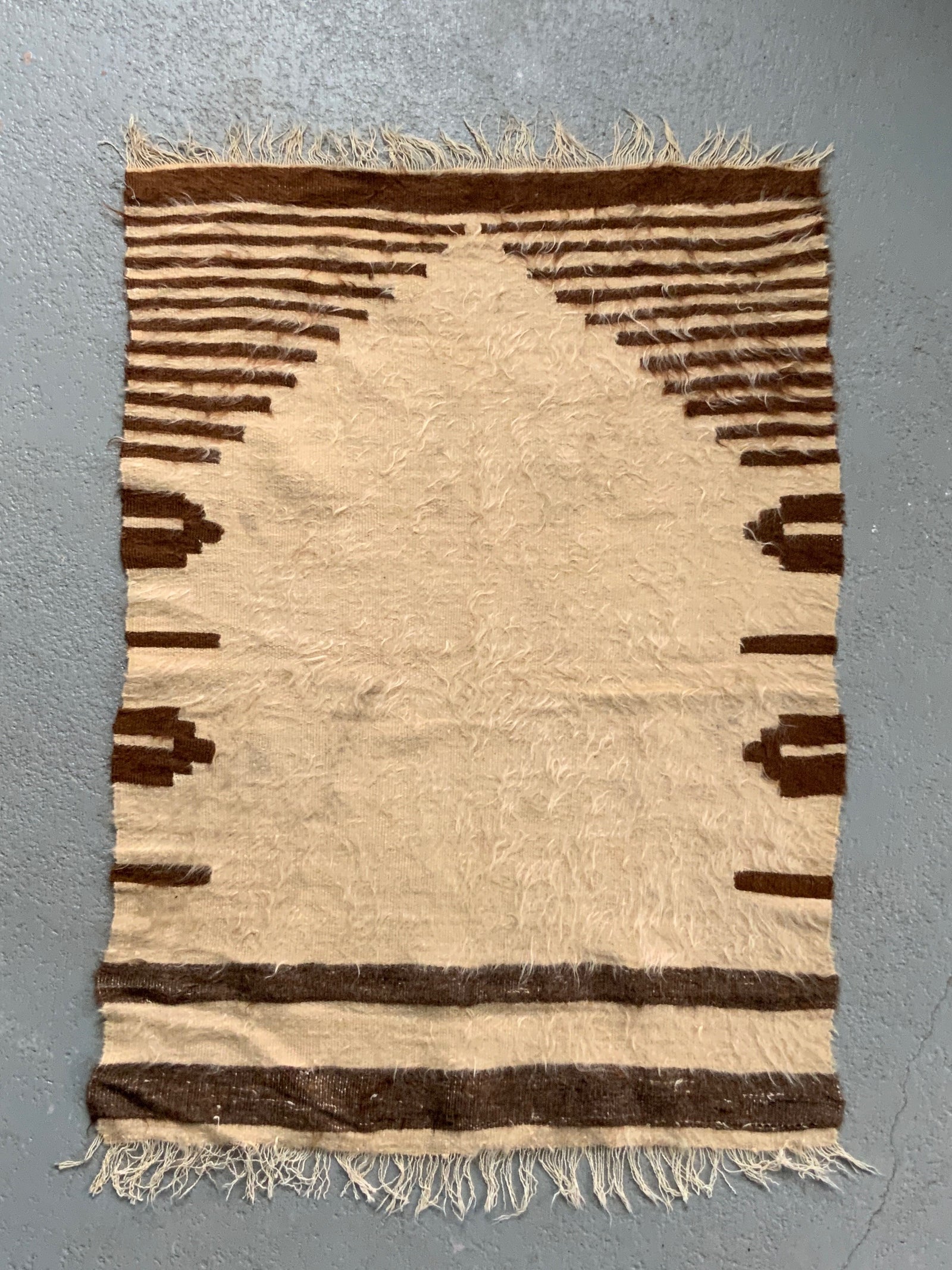 Turkish vintage E. Anatolian Siirt lightweight small mohair kilim (100 x 73cm)