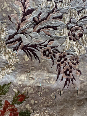 French antique silk brocade  (116 x 72cm)