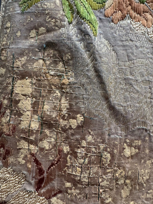 French antique silk brocade  (116 x 72cm)