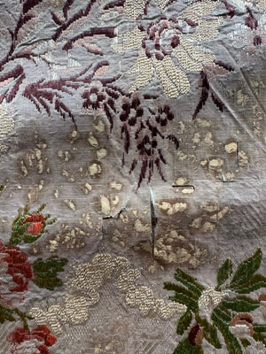 French antique silk brocade  (116 x 72cm)