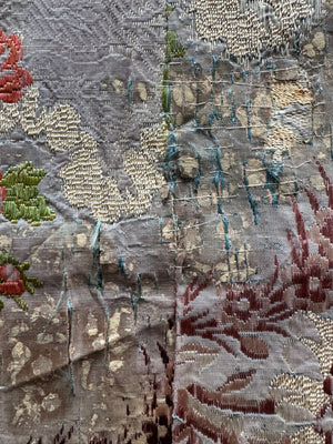 French antique silk brocade  (116 x 72cm)