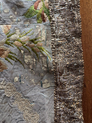 French antique silk brocade  (116 x 72cm)