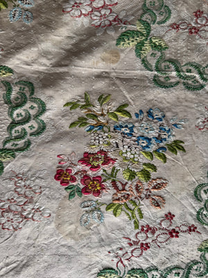 French Lyon antique brocade silk (201 x 102cm)