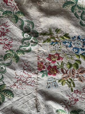 French Lyon antique brocade silk (201 x 102cm)