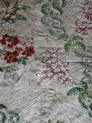 French Lyon antique brocade silk (201 x 102cm)