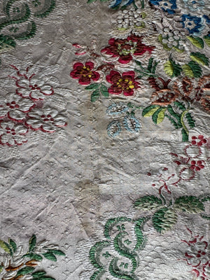 French Lyon antique brocade silk (201 x 102cm)