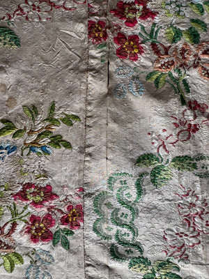 French Lyon antique brocade silk (201 x 102cm)