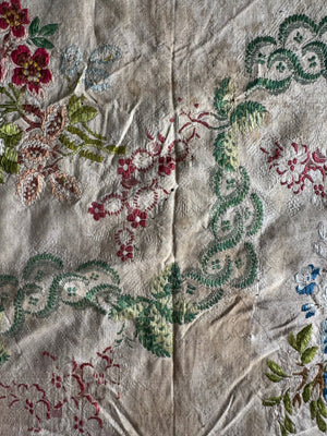 French Lyon antique brocade silk (201 x 102cm)