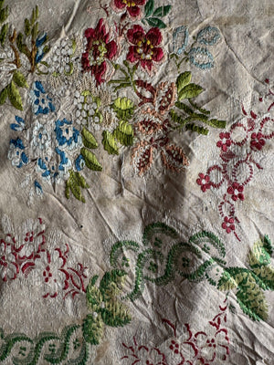 French Lyon antique brocade silk (201 x 102cm)