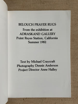 Craycraft, Michael, : BELOUCH PRAYER RUGS