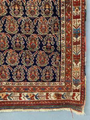 Afshar antique rug with paisley boteh design (212 x 135cm)