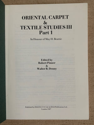 ORIENTAL CARPET & TEXTILE STUDIES III, PART I