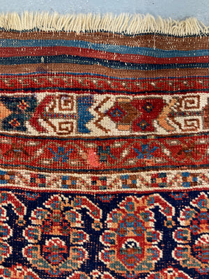 Afshar antique rug with paisley boteh design (212 x 135cm)