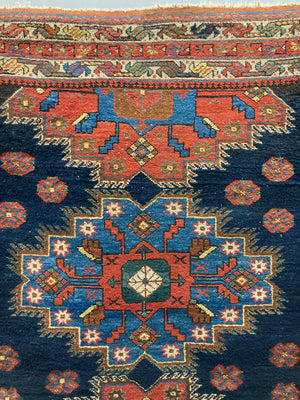 Afshar antique triple medallion rug (169 x 134cm)