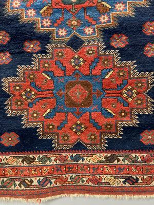 Afshar antique triple medallion rug (169 x 134cm)
